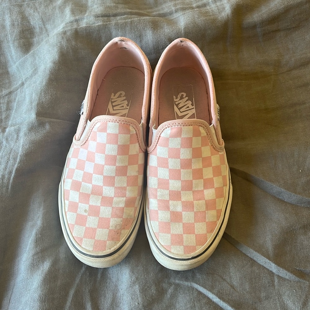 Pink checkered vans